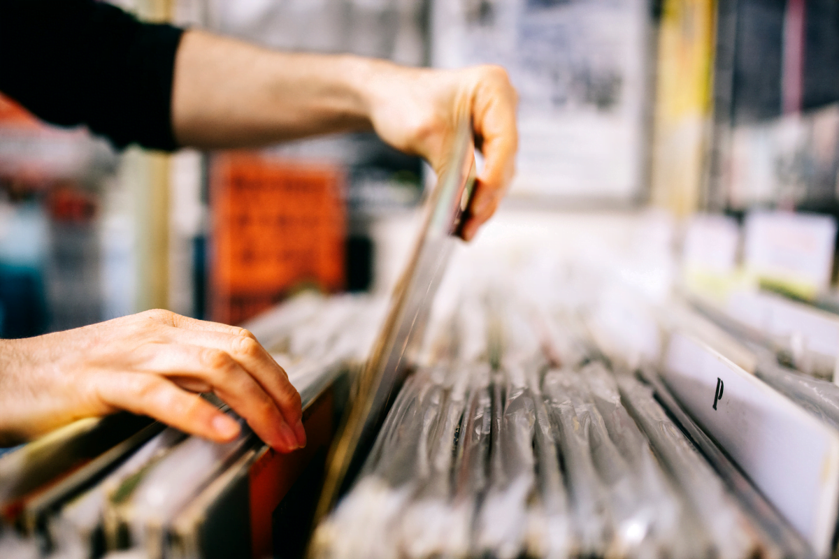 A person managing some documents.