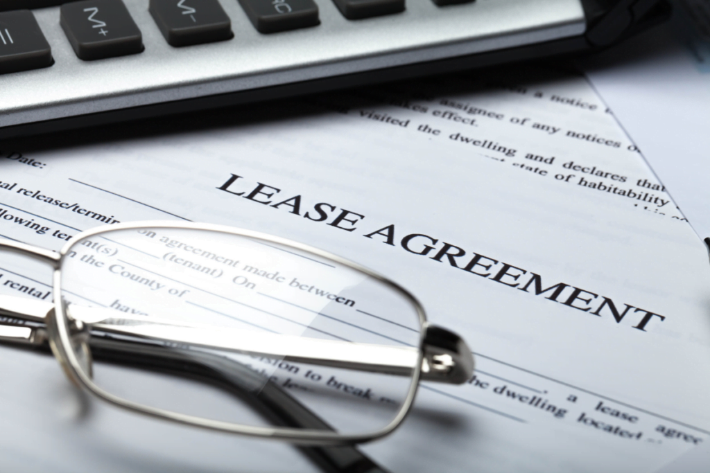 A lease agreement with tenant screening services.