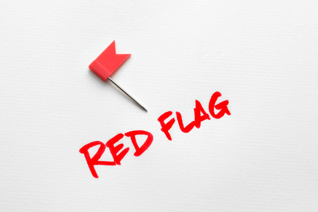 A red flag is raised during the employee screening process.